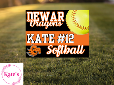 Dewar Dragons Softball Yard Sign